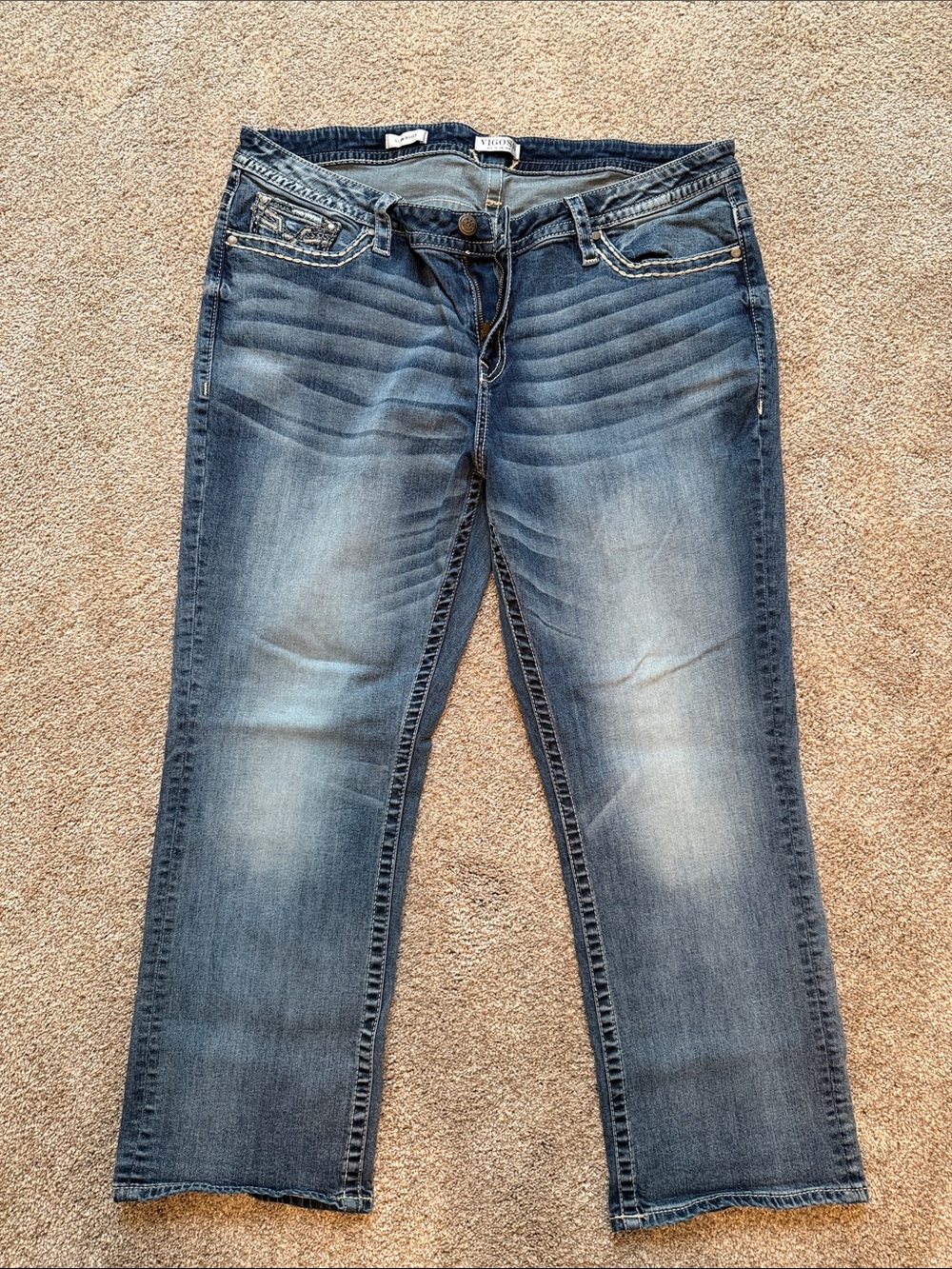 Vigoss slim boot 22 Women's Blue Washed Straight-Leg Jeans